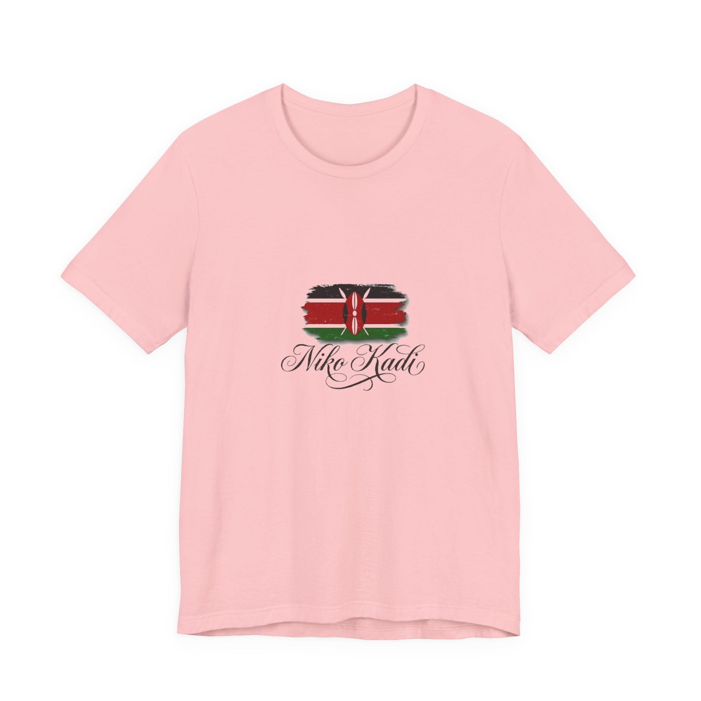 Kenya Flag Brushstroke T-Shirt with "Niko Kadio" Script — Patriotic Kenyan Tee