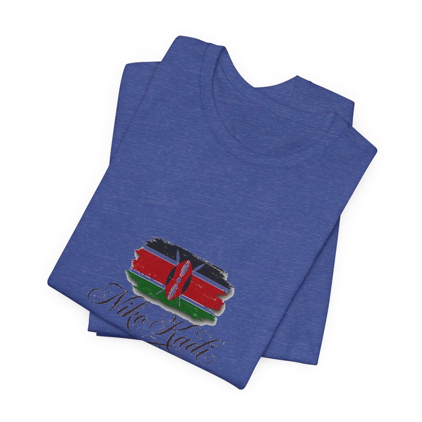 Kenya Flag Brushstroke T-Shirt with "Niko Kadio" Script — Patriotic Kenyan Tee