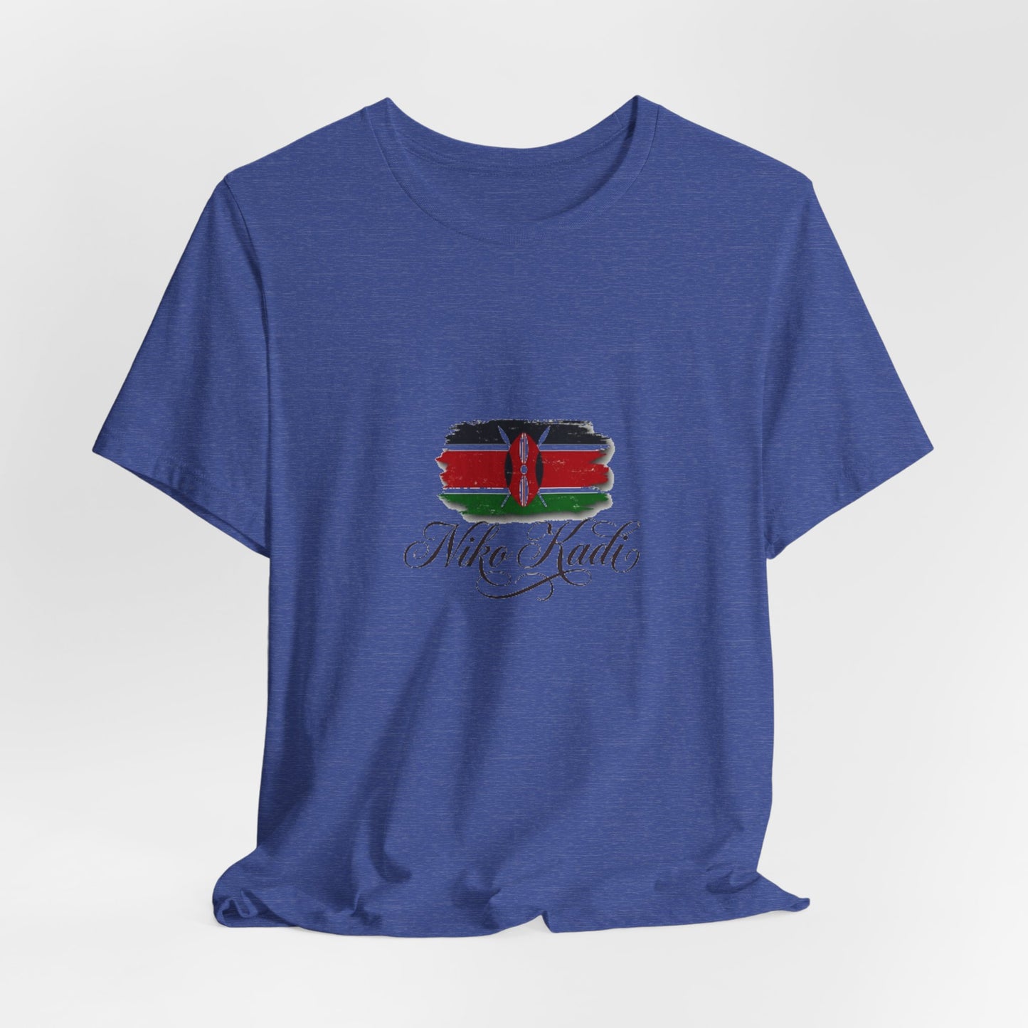 Kenya Flag Brushstroke T-Shirt with "Niko Kadio" Script — Patriotic Kenyan Tee