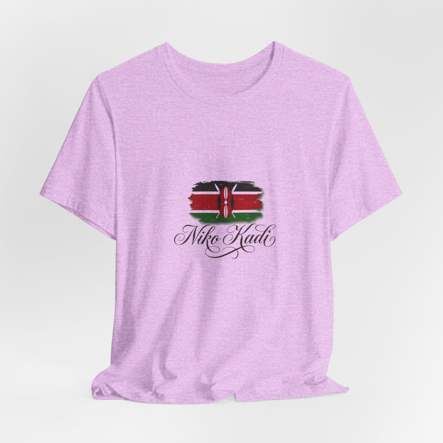 Kenya Flag Brushstroke T-Shirt with "Niko Kadio" Script — Patriotic Kenyan Tee