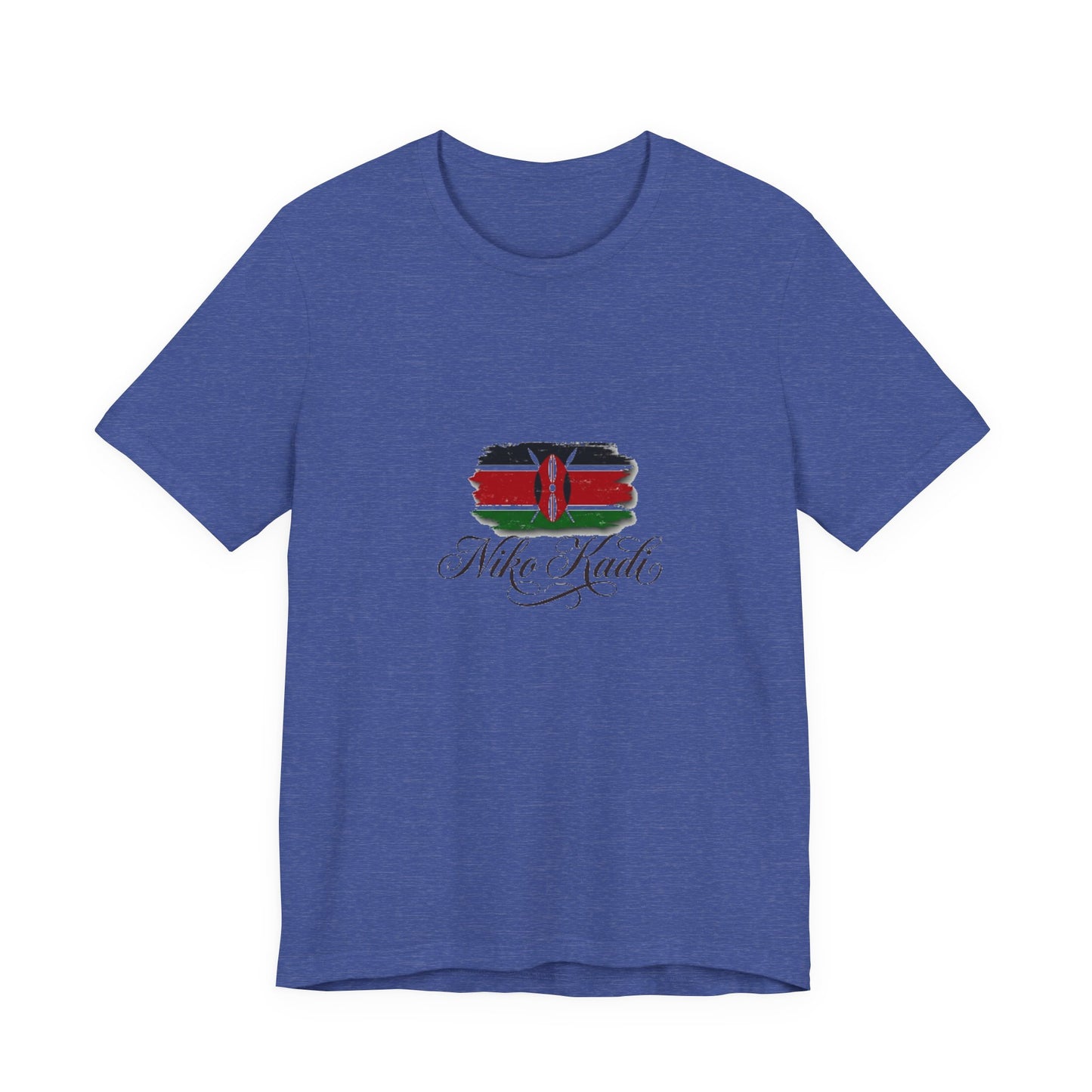 Kenya Flag Brushstroke T-Shirt with "Niko Kadio" Script — Patriotic Kenyan Tee