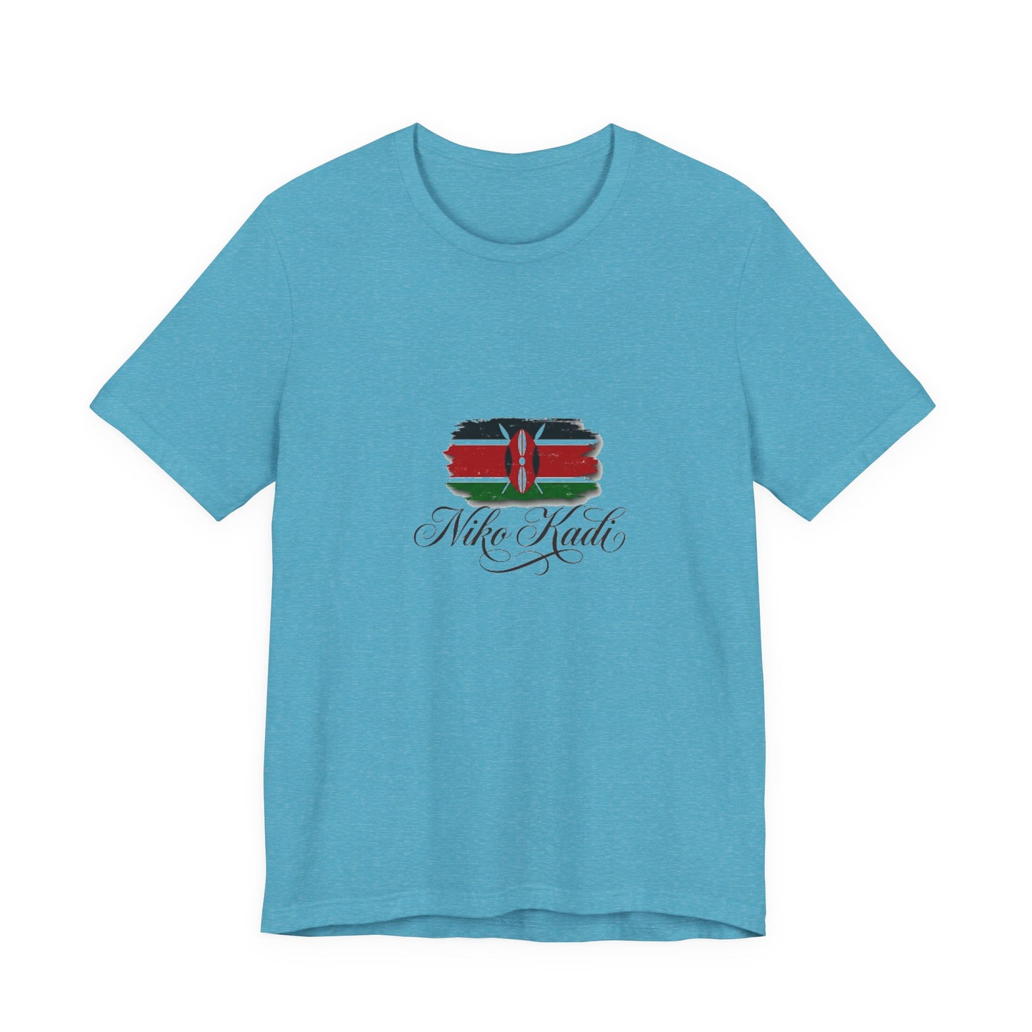 Kenya Flag Brushstroke T-Shirt with "Niko Kadio" Script — Patriotic Kenyan Tee