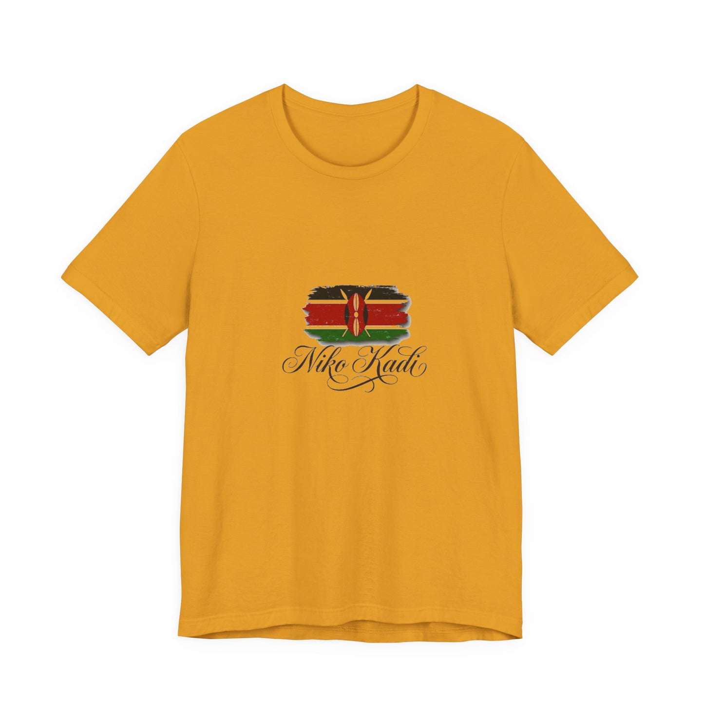 Kenya Flag Brushstroke T-Shirt with "Niko Kadio" Script — Patriotic Kenyan Tee