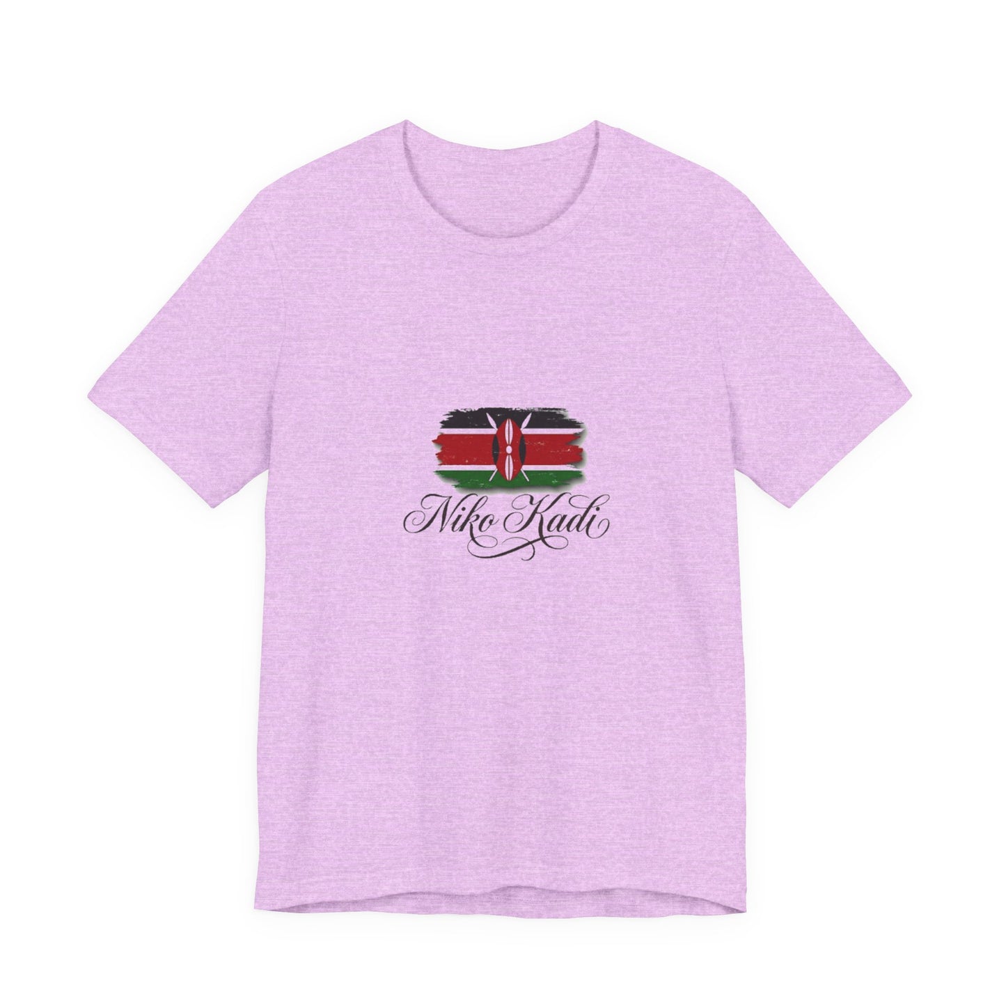 Kenya Flag Brushstroke T-Shirt with "Niko Kadio" Script — Patriotic Kenyan Tee