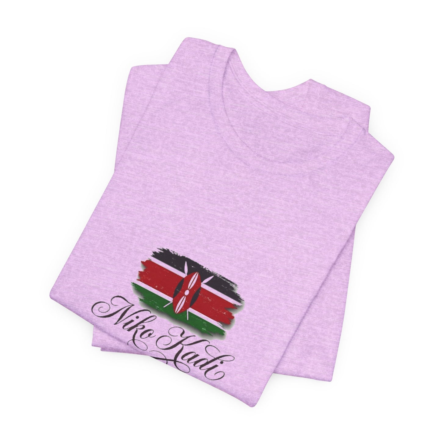 Kenya Flag Brushstroke T-Shirt with "Niko Kadio" Script — Patriotic Kenyan Tee