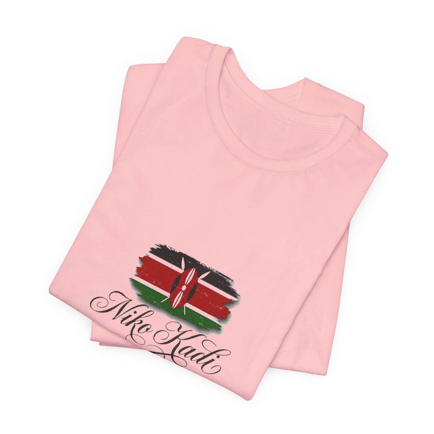 Kenya Flag Brushstroke T-Shirt with "Niko Kadio" Script — Patriotic Kenyan Tee